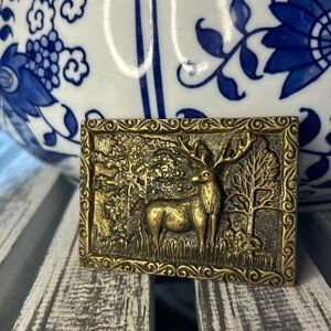 VINTAGE Bull Elk Brass BELT BUCKLE COLLECTIBLE HUNTING SPORTSMANSHIP